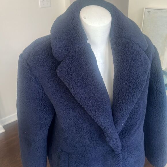 Madewell Navy Sherpa Coat/Jacket XS - Picture 2 of 6